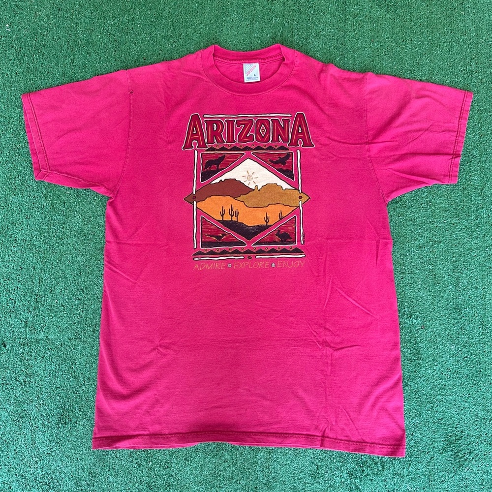 Vintage Arizona State Nature Souvenir Tourist Tee Shirt Size Large